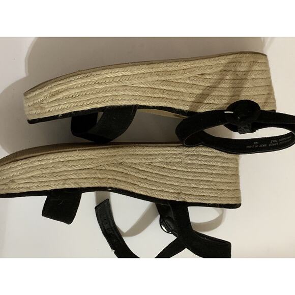 Loft outlet Suede Jute Edge Platform Wedge Heel Sandals Black Size 10 ladies - Picture 5 of 5